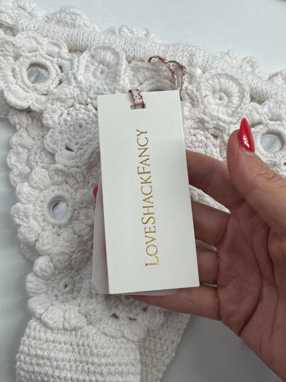 LoveShackFancy Ostelle Crochet Embellished Bikini Set - Size S/L Mixed NWT - Picture 7 of 13